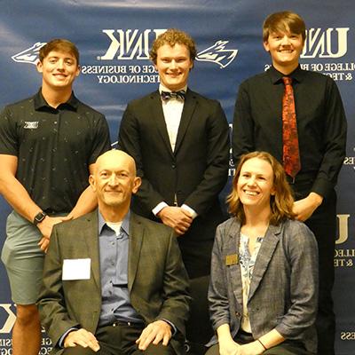 scholarship recipients pose for a photo